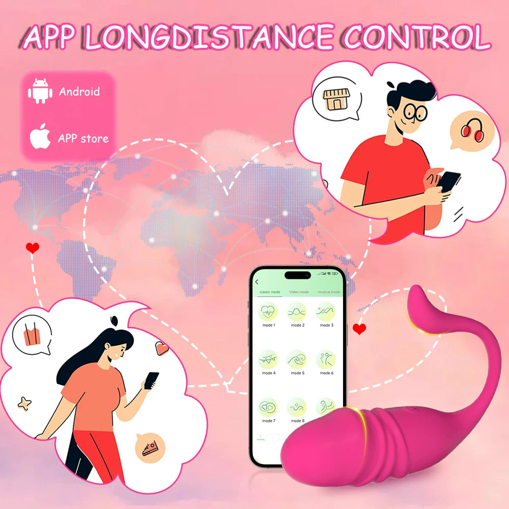 Vibromasseur Bluetooth Télécommandé – G-Spot & Dildo Téléscopique avec Contrôle via Application