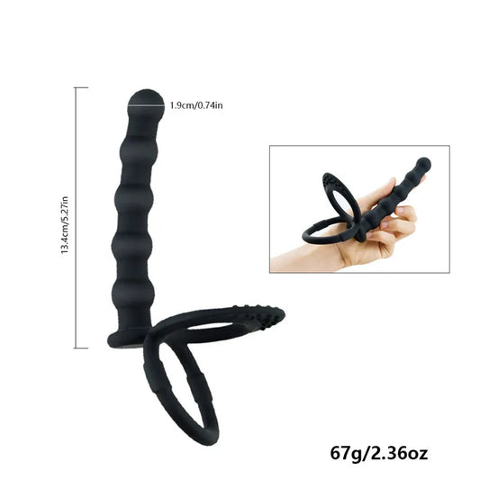 Double Pénétration - Sextoy Vibrant avec Plug Anal et Stimulateur Point G