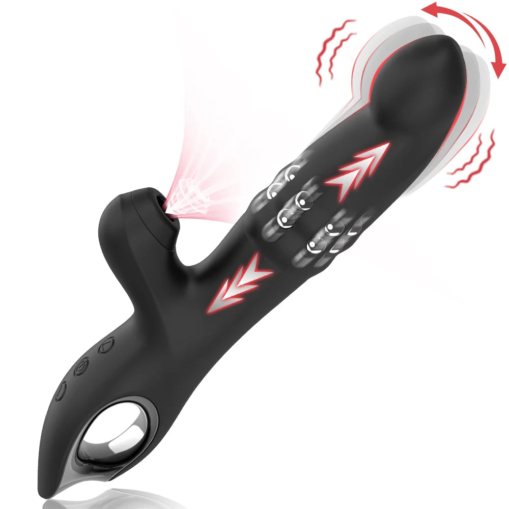 Vibromasseur Réaliste en Silicone avec Stimulateur Clitoridien – Dildo Pénétrant et Suceur de Clitoris