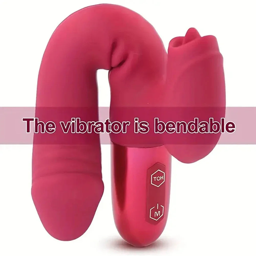 Vibromasseur Puissant avec Effet Langue – Stimulation Clitoridienne & Point G