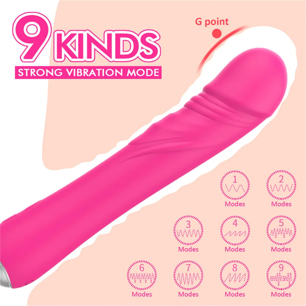 Baguette Vibrante Puissante en Silicone – Stimulateur Clitoridien et Vaginal – Vibromasseur G-Spot à Orgasme Rapide