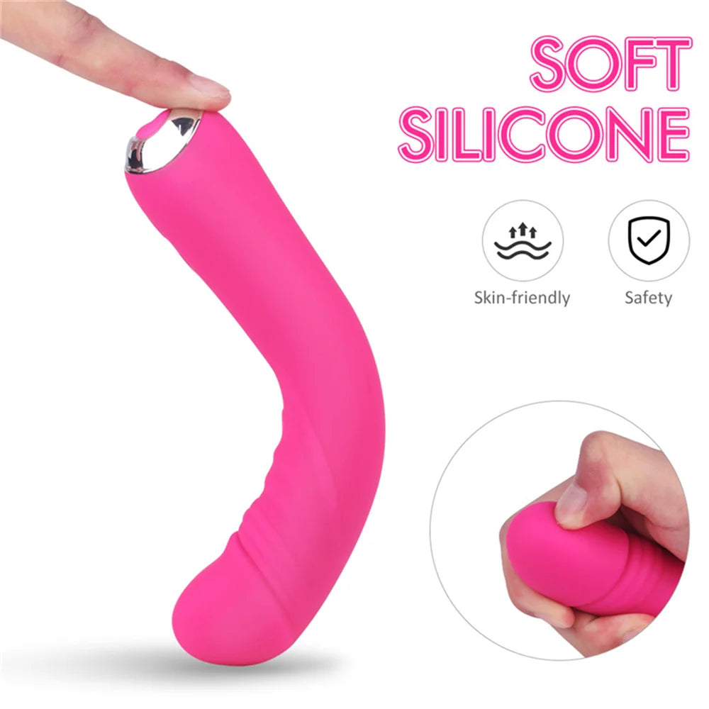 Baguette Vibrante Puissante en Silicone – Stimulateur Clitoridien et Vaginal – Vibromasseur G-Spot à Orgasme Rapide