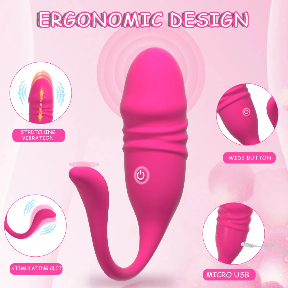 Vibromasseur Bluetooth Télécommandé – G-Spot & Dildo Téléscopique avec Contrôle via Application