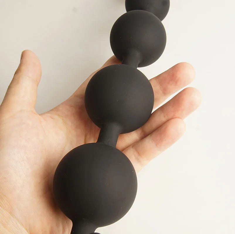 Perles Anales Longues en Silicone – Dildo Anal Progressif pour Entraînement, Massage Prostatique et Stimulation Anale