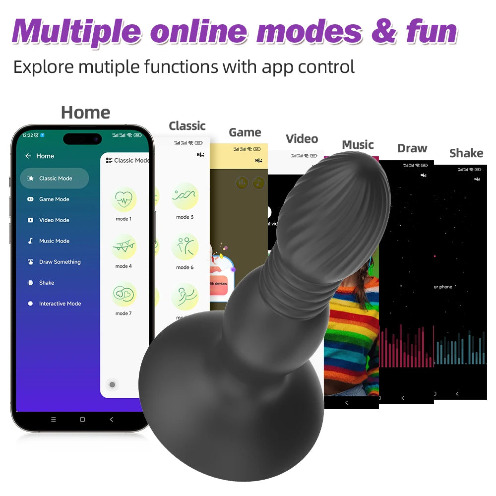 Plug anal vibrant connecté – Stimulateur de prostate masculin avec contrôle à distance via application Bluetooth, pour une expérience de plaisir intense et personnalisée.