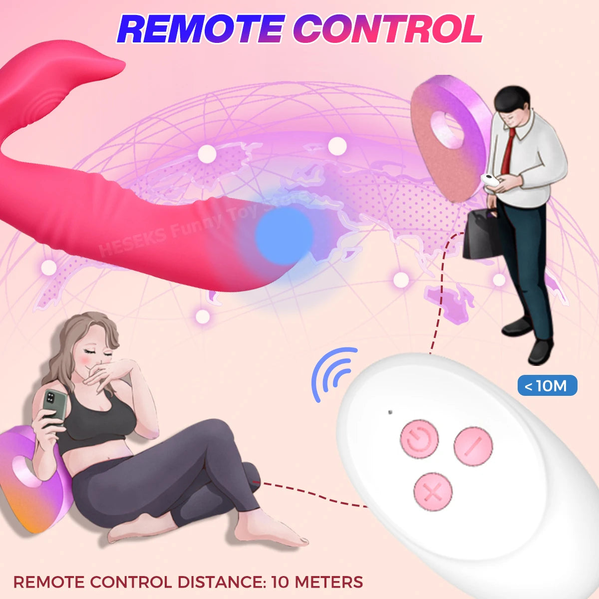HESEKS Plug Anal Gonflable – Vibromasseur avec Télécommande & Stimulation Prostate/Vaginale