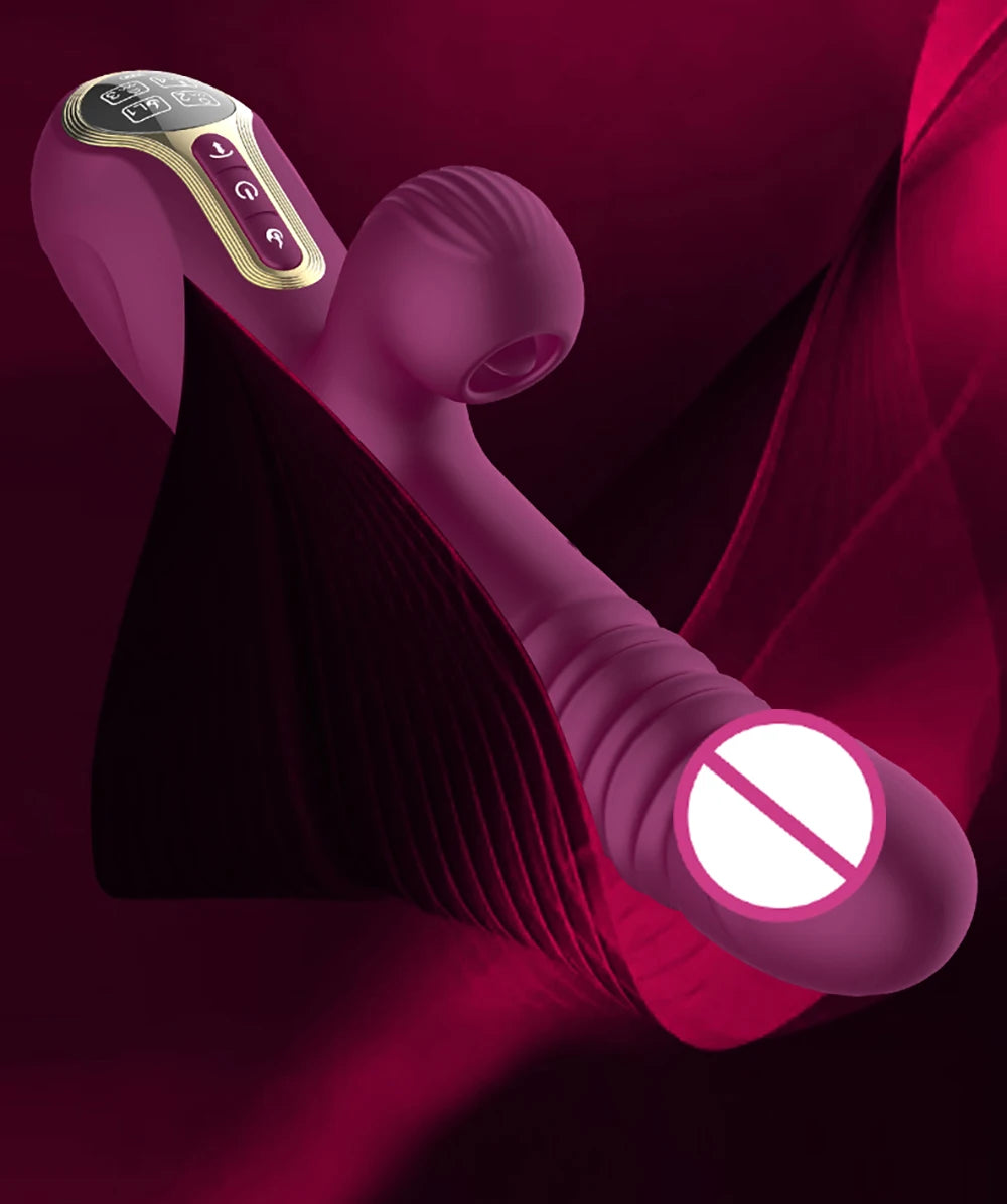 Vibromasseur Poussant Automatique – Stimulation Point G & Clitoris avec Fonction Succion