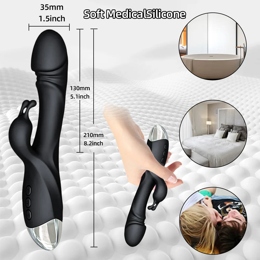 Vibromasseur Rabbit Puissant – Stimulation Point G, Clitoris & Seins