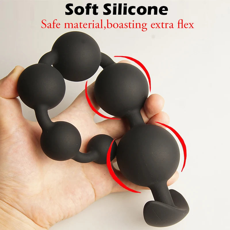 Perles Anales Longues en Silicone – Dildo Anal Progressif pour Entraînement, Massage Prostatique et Stimulation Anale
