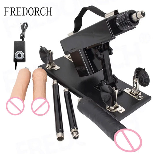 FREDORCH Sex Machine - Masturbateur Automatique pour Homme et Femme - Pénétration Réaliste avec Vitesse Réglable - Godemichet Inclus - Sextoy Haute Performanceng Device for Couple