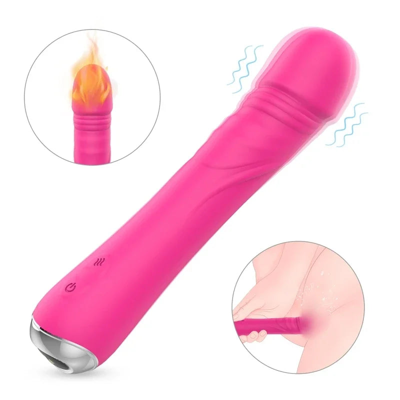 Baguette Vibrante Puissante en Silicone – Stimulateur Clitoridien et Vaginal – Vibromasseur G-Spot à Orgasme Rapide