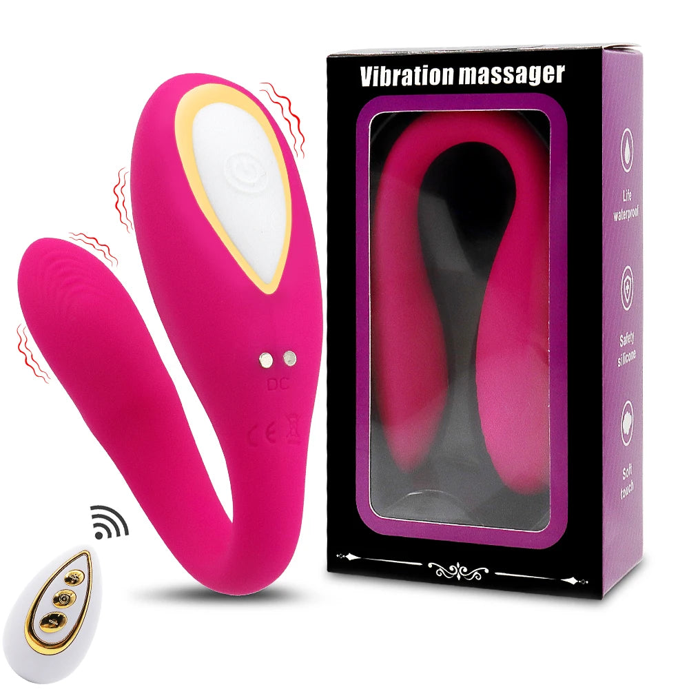 Vibromasseur Connecté 10 Modes – Port Discret en U, Télécommande Sans Fil, Stimulation du Point G pour Femme & Couple