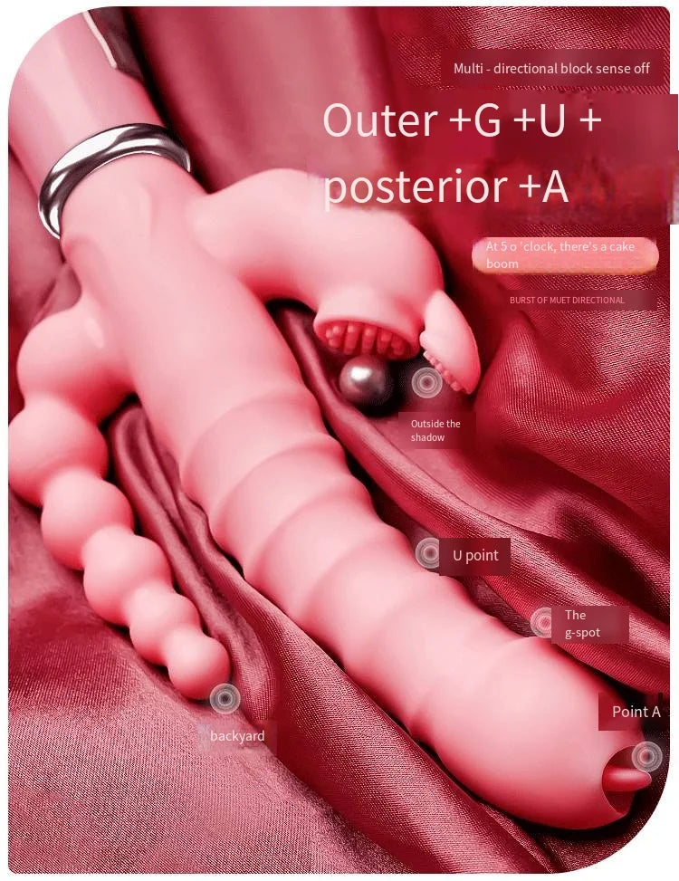 LickLip 3 en 1 – Vibromasseur Rabbit avec Fonction Léchage de Langue, Double Tige et Stimulation Triple | Sextoy Haute Précision pour Femme