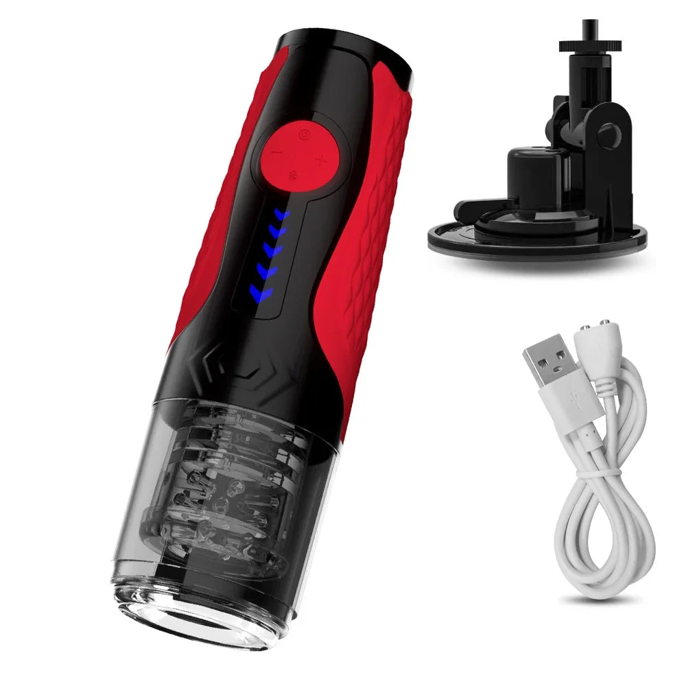 Masturbateur Téléscopique Automatique – Cup Vibrante à Poussée et Rotation pour Homme