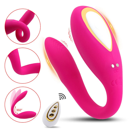 Vibromasseur Connecté 10 Modes – Port Discret en U, Télécommande Sans Fil, Stimulation du Point G pour Femme & Couple