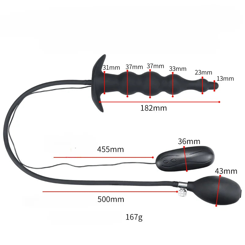 Plug Anal Gonflable Vibrant - 12 Modes de Vibration | Massage Prostatique et Expansion Anale