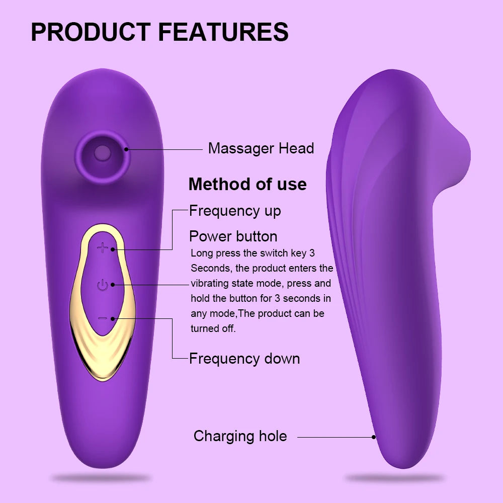 "Vibrateur suceur clitoridien – Stimule le point G, les tétons et le clitoris pour un plaisir intense. Masturbateur érotique conçu pour le plaisir féminin."